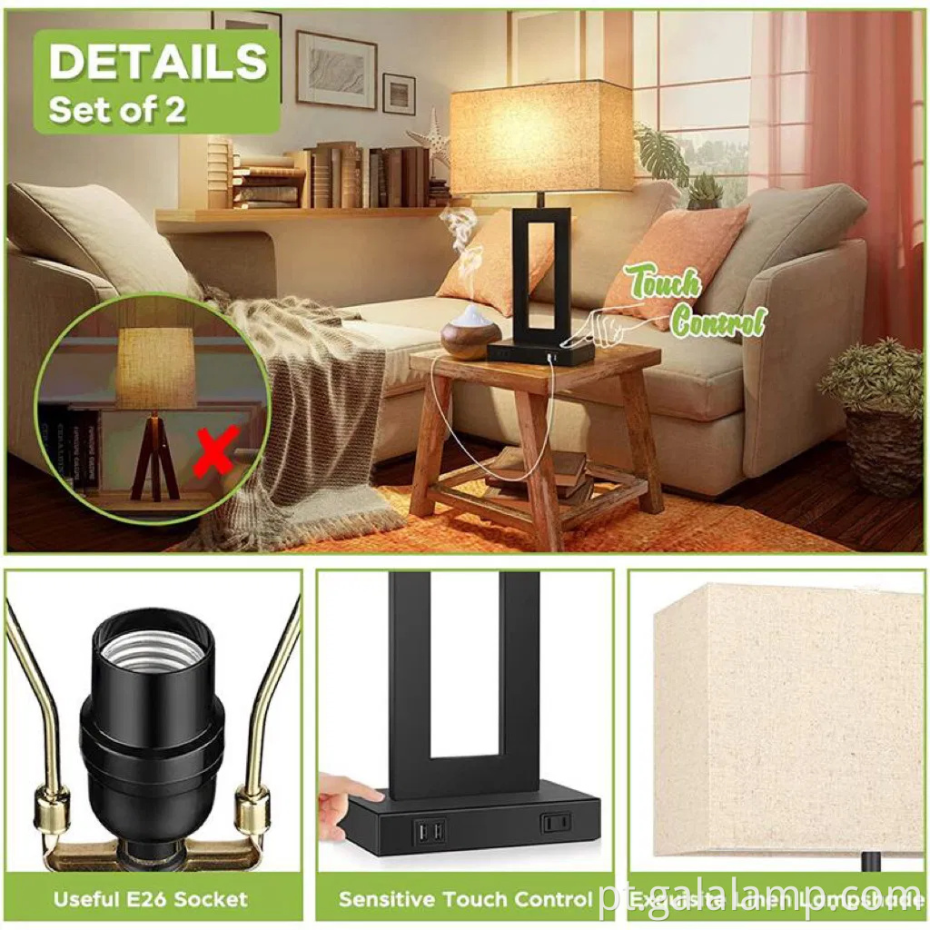 Lâmpada de mesa led de led de elegância para elegância moderna